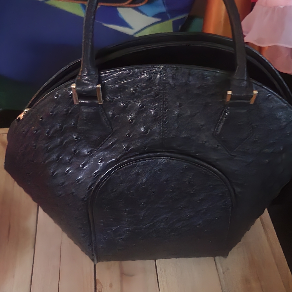 Chic Black Textured Tote Bag